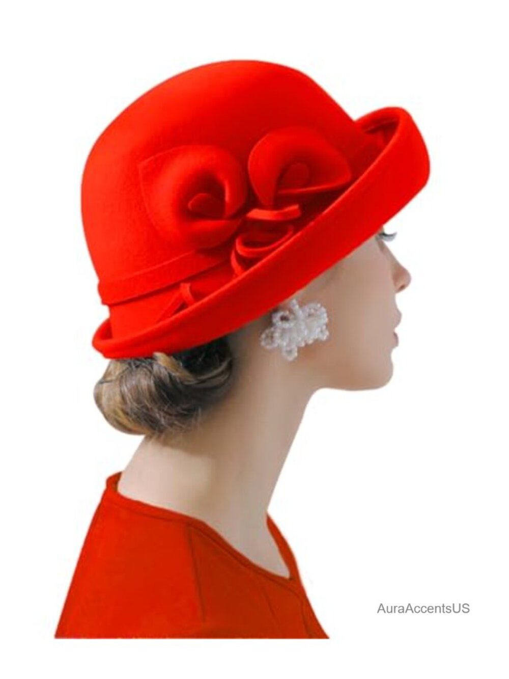 Vintage Wool Felt Bucket Cloche Bowler Hat Wedding Church Fascinator